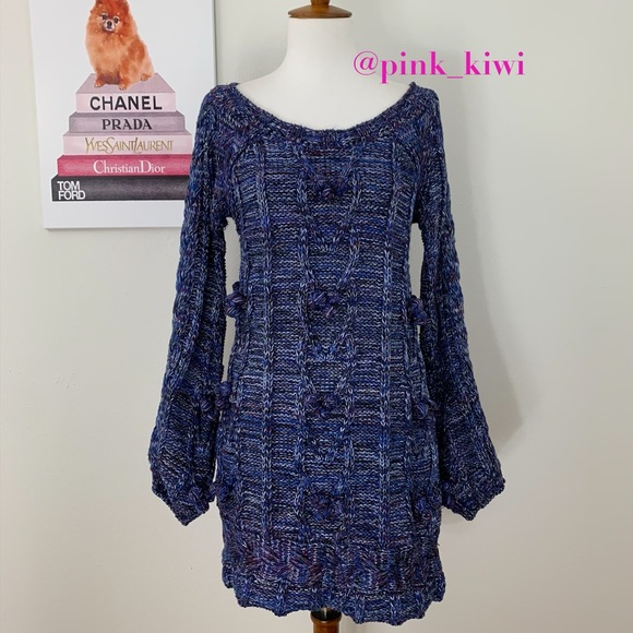 For Love And Lemons Dresses & Skirts - 🆑 For Love and Lemons Knitz Indigo Mini Cable Dress
